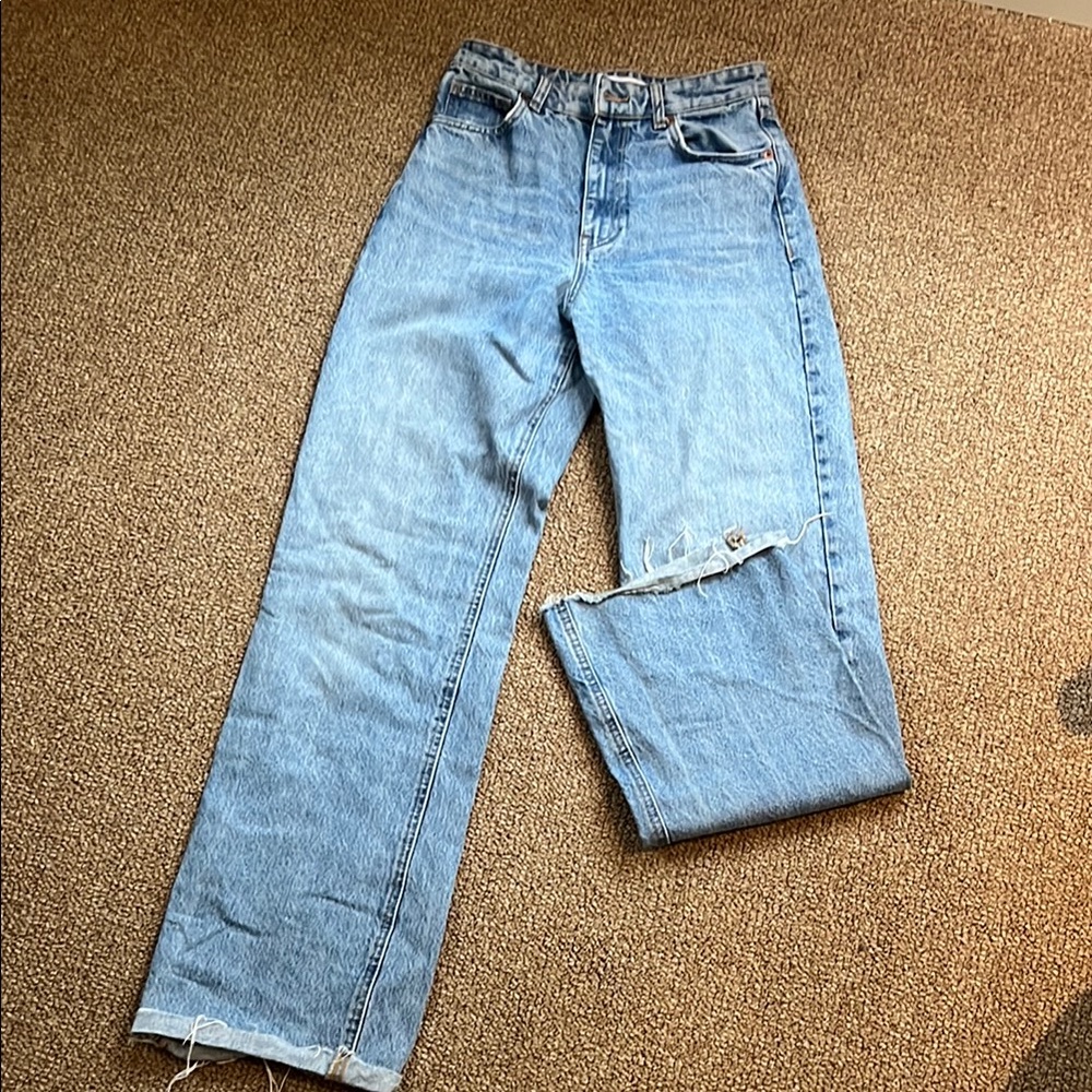 Zara High Waist Light Blue Denim Jeans